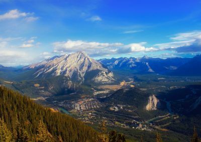View of Banff from mountain top